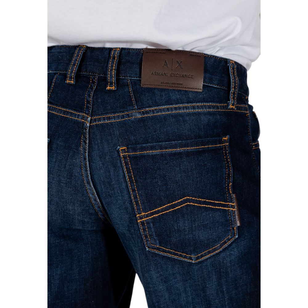Armani Exchange Blue Cotton Bermuda Shorts