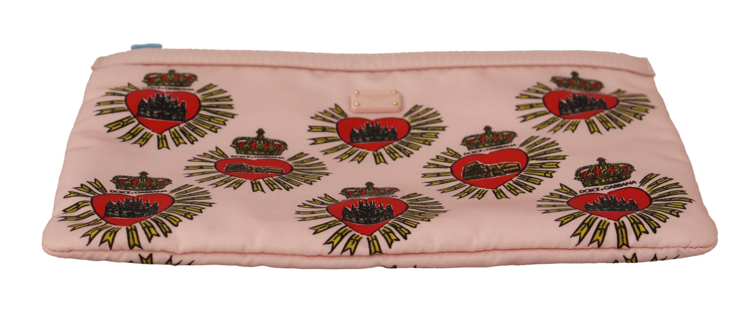 Dolce & Gabbana Clutch Pink D&G Logo Devotion Heart Toiletry Pouch Wallet