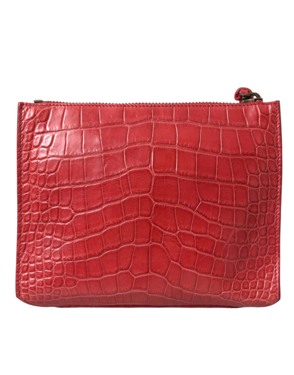 Balenciaga Red Exotic Skin Leather Classic Pouch Purse Wristlet Bag