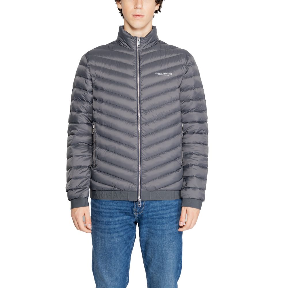 Armani Exchange Gray Polyester Coat