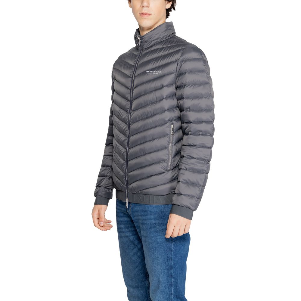 Armani Exchange Gray Polyester Coat