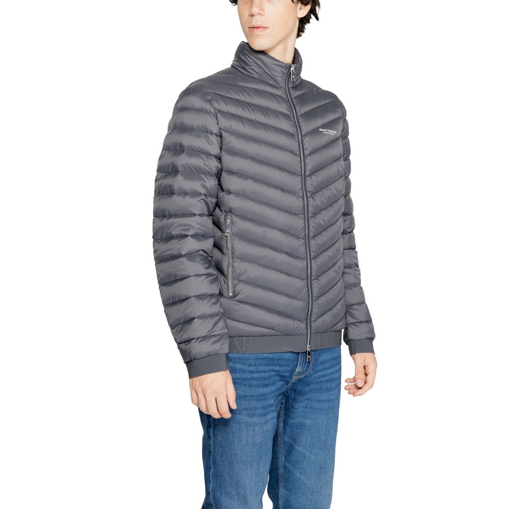 Armani Exchange Gray Polyester Coat