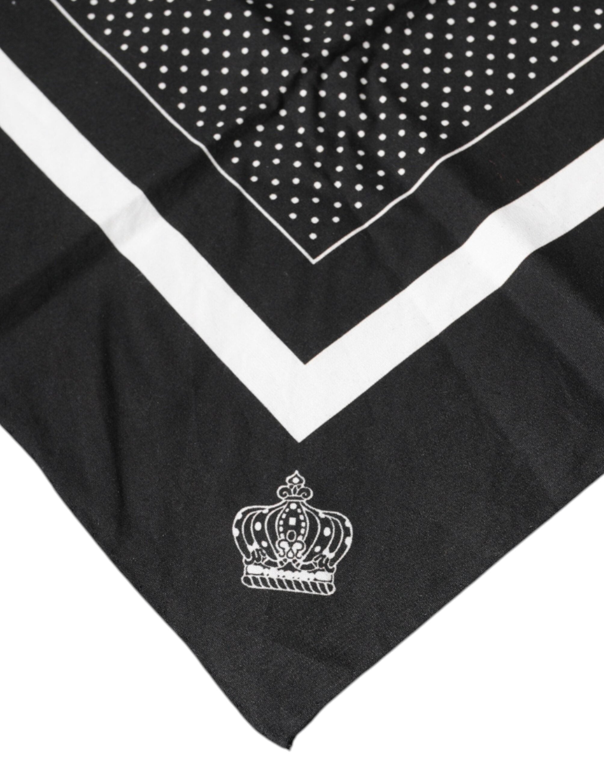 Dolce & Gabbana Black Polka Dots Cotton Handkerchief Scarf