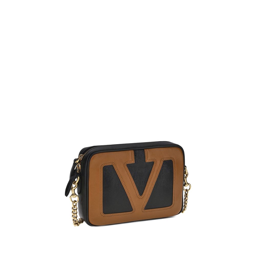 Valentino Garavani Black Calf Leather Bos Taurus Shoulder Bag