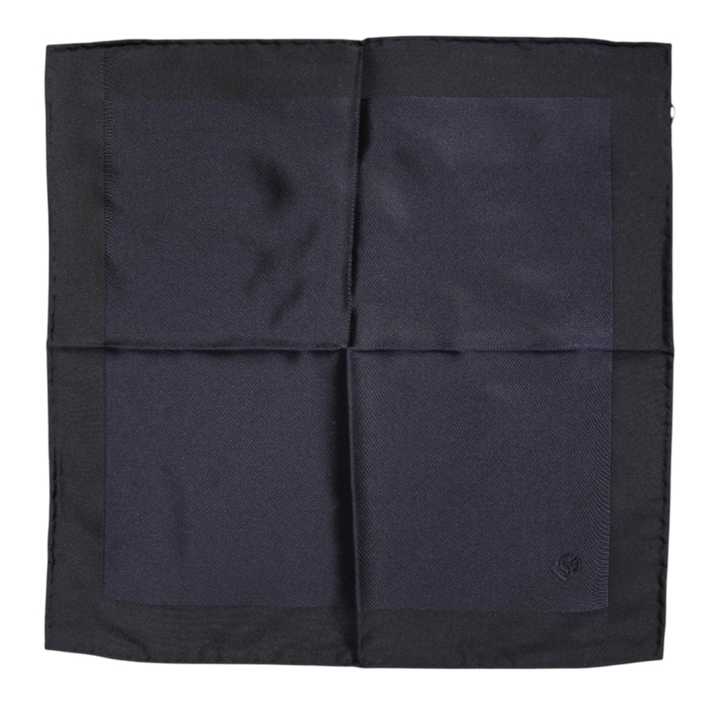 Dolce & Gabbana Dark Blue Silk Square Men Foulard Scarf