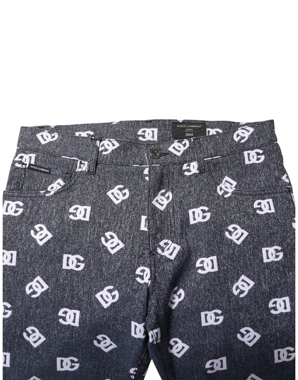 Dolce & Gabbana Dark Gray Logo Cotton Skinny Slim Denim Jeans