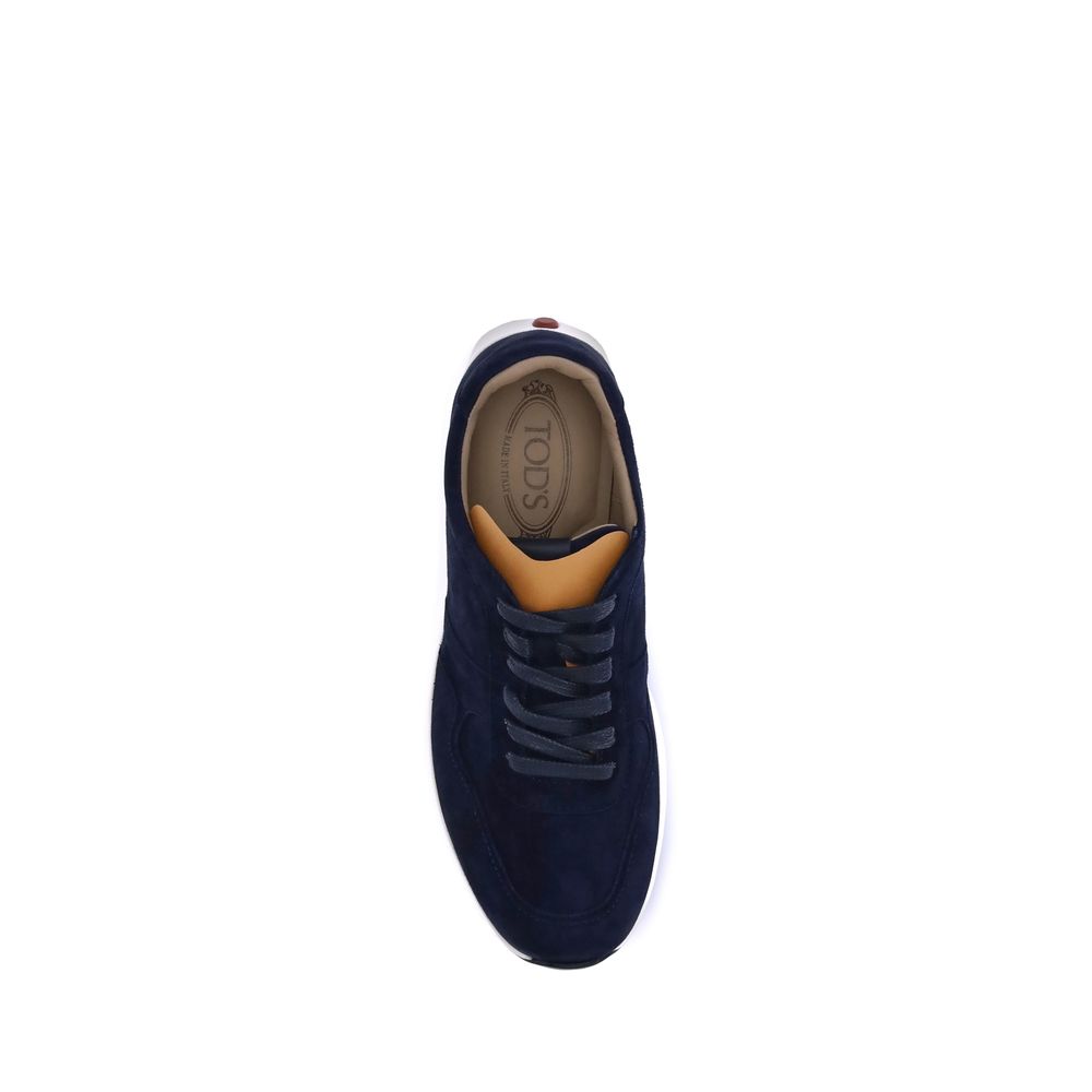 Tod's Black Calf Leather Bos Taurus Low Top Sneakers