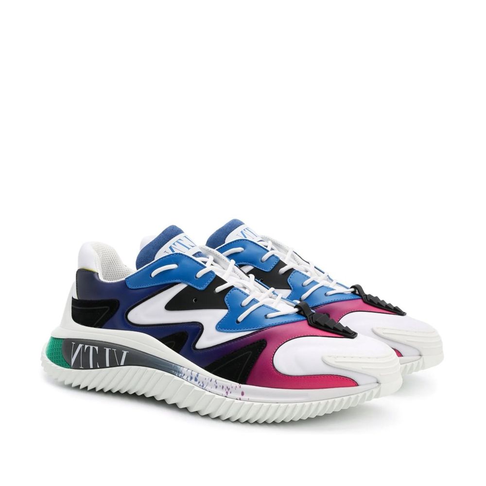 Valentino Garavani White Fabric Athletic Sneakers