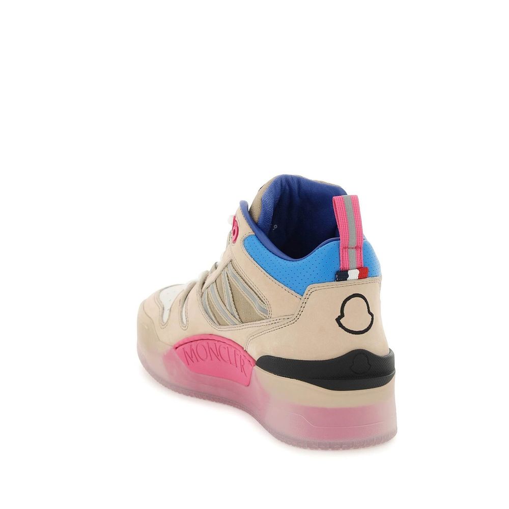 Moncler Beige Leather Platform Sneakers