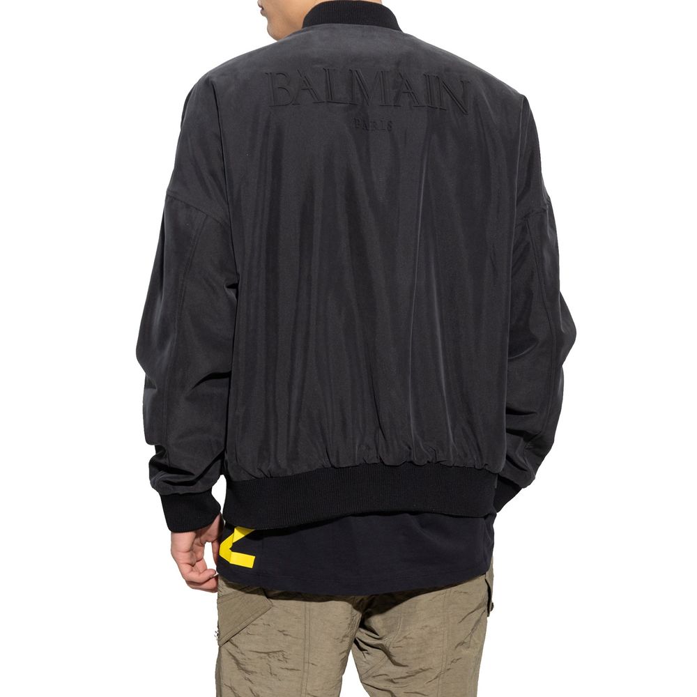 Balmain Black Cotton Bomber