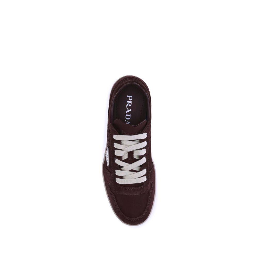 Prada Bordeaux Calf Leather Bos Taurus Low Top Sneakers