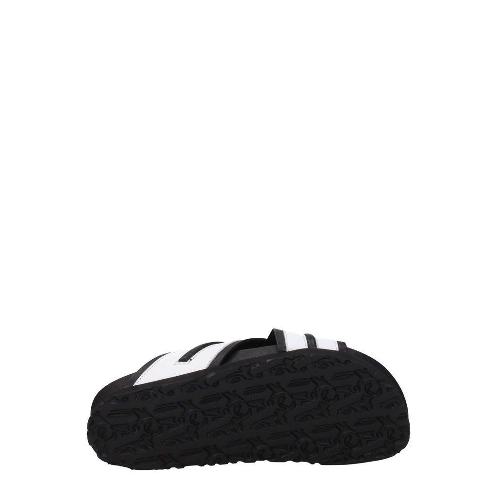 Palm Angels White Leather Slippers