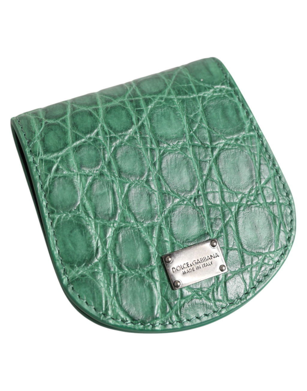 Dolce & Gabbana Green Exotic Skin Coin Condom Case Holder Pocket Wallet