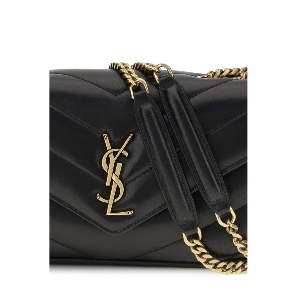 Saint Laurent Black Lamb Ovis Aries Aries Shoulder Bag