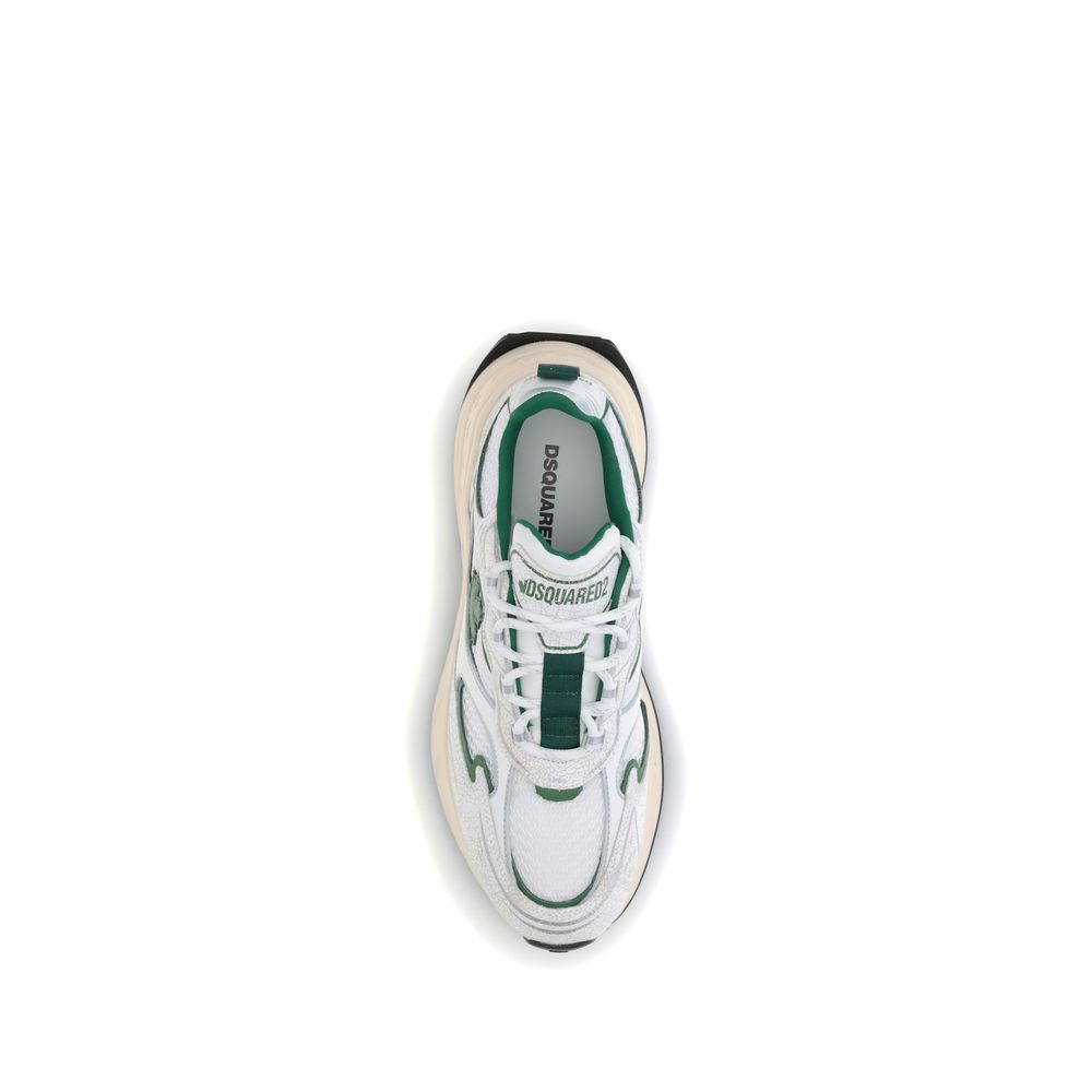 Dsquared² White Calf Leather Bos Taurus Athletic Sneakers