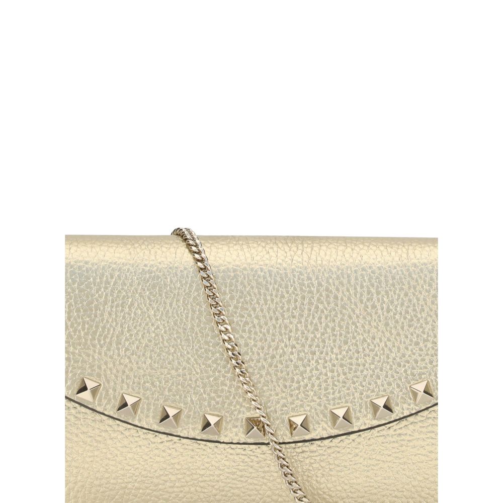 Valentino Garavani Gold Calf Leather Bos Taurus Wallet