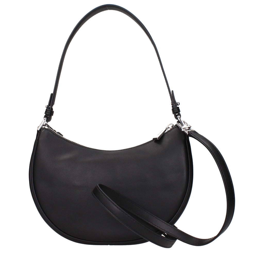 Michael Kors Black Leather Shoulder Bags