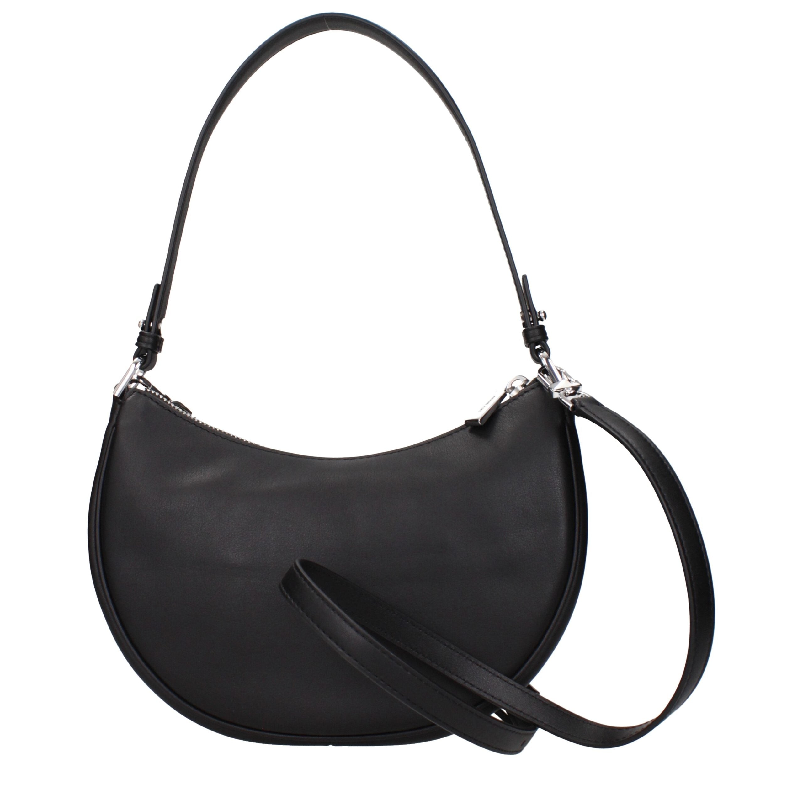 Michael Kors Black Leather Shoulder Bags