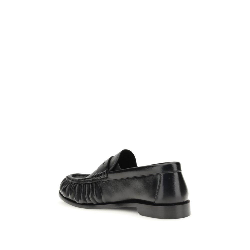 Saint Laurent Black Lamb Ovis Aries Aries Slip-On Loafers