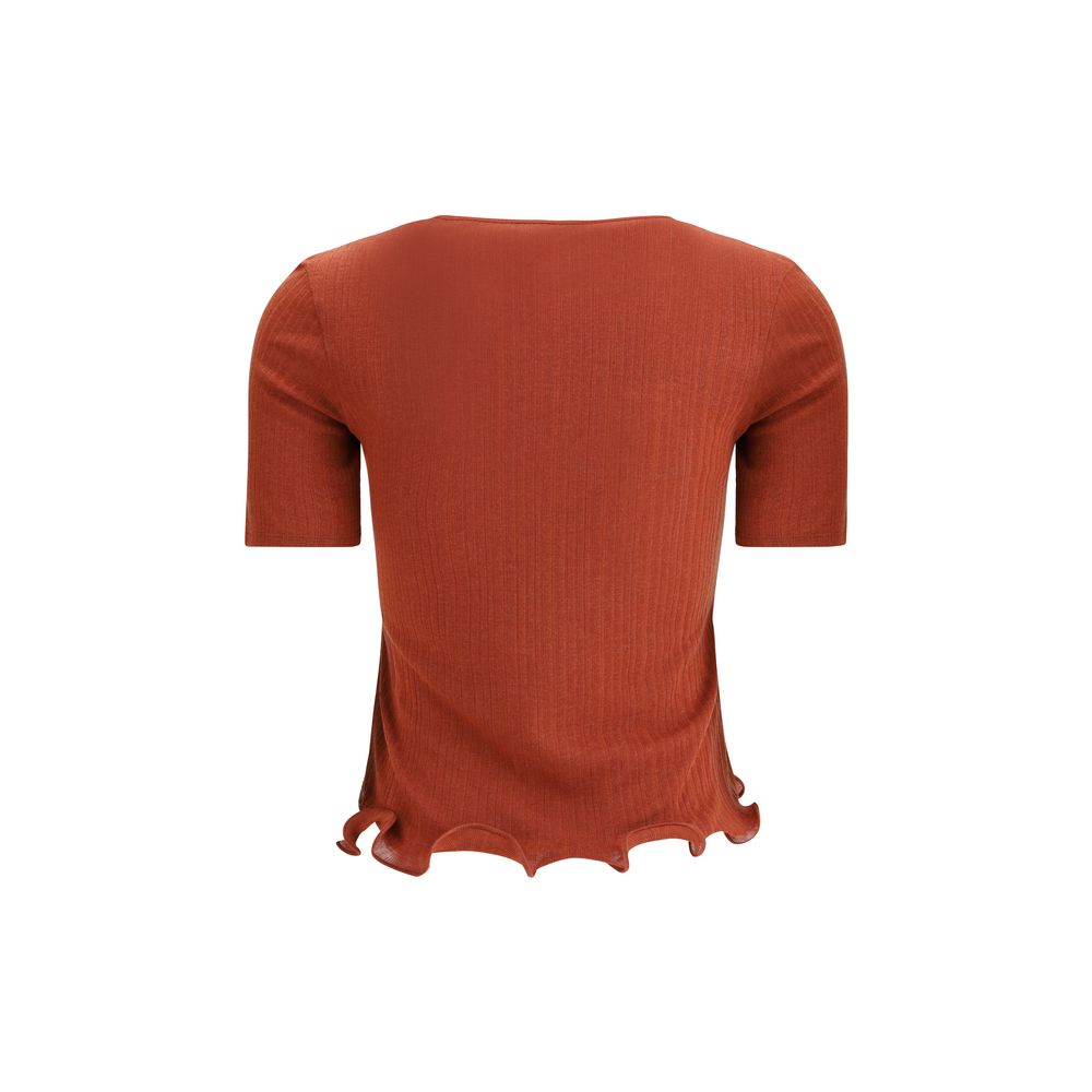 Fendi Red Fleece Wool Top