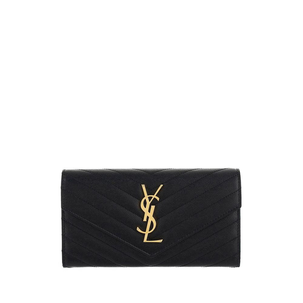 Saint Laurent Black Calf Leather Bos Taurus Wallet