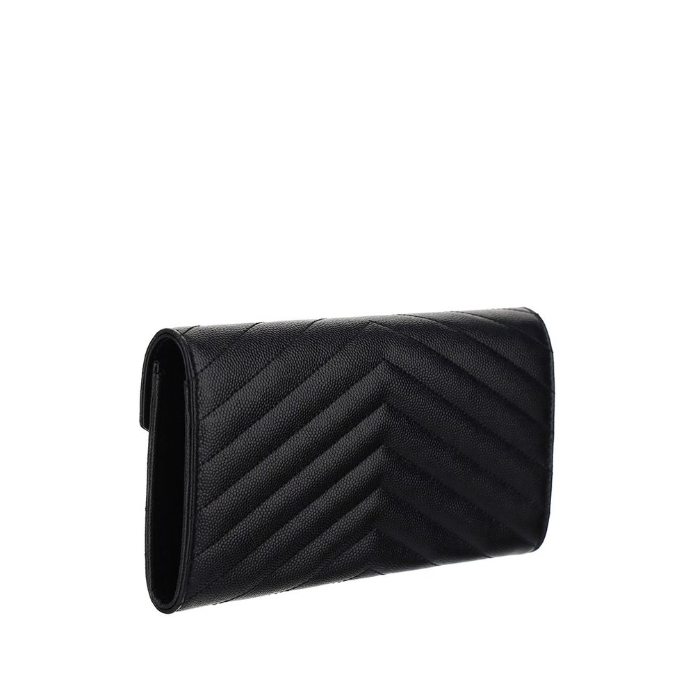 Saint Laurent Black Calf Leather Bos Taurus Wallet