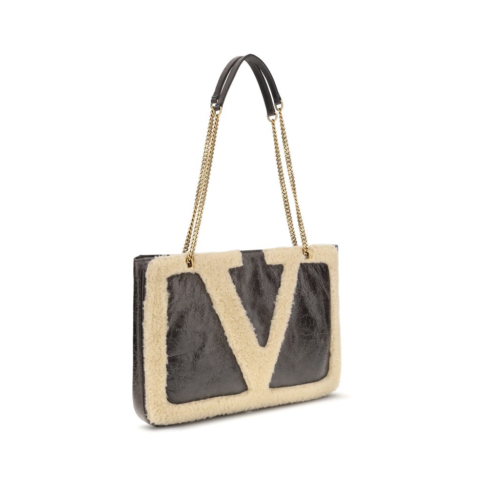 Valentino Garavani Black Leather Shoulder Bag