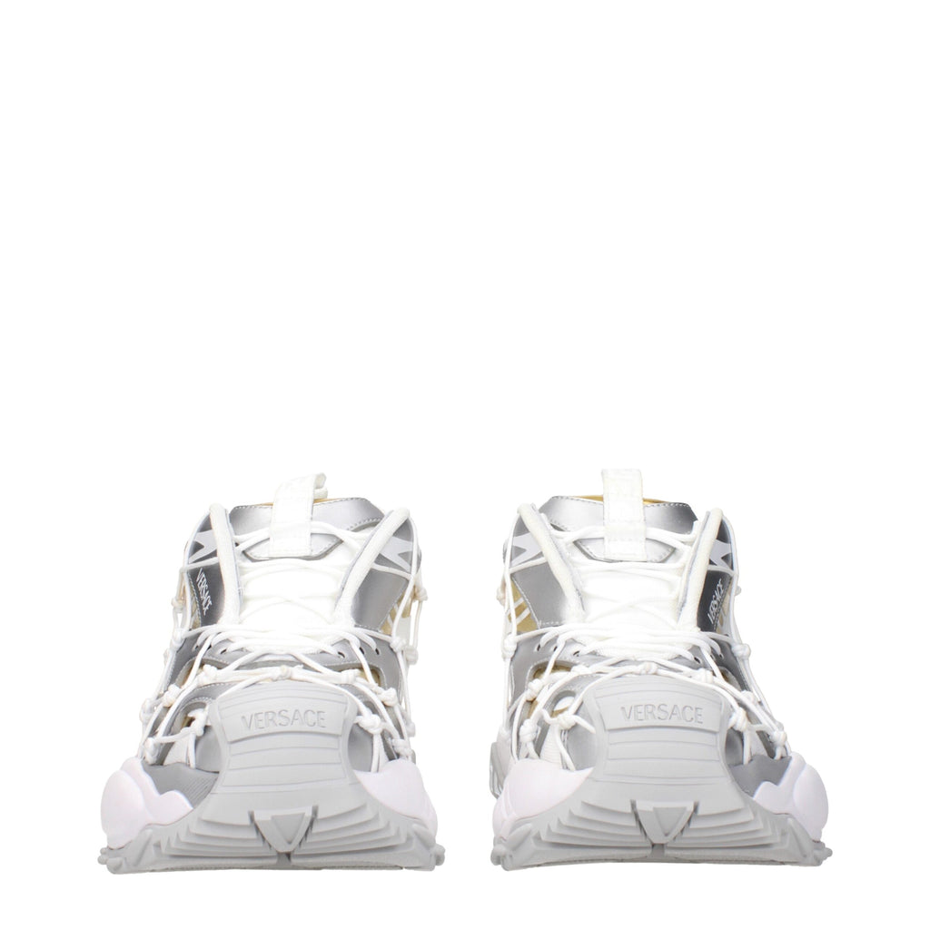 Versace White Fabric Chunky Sneakers