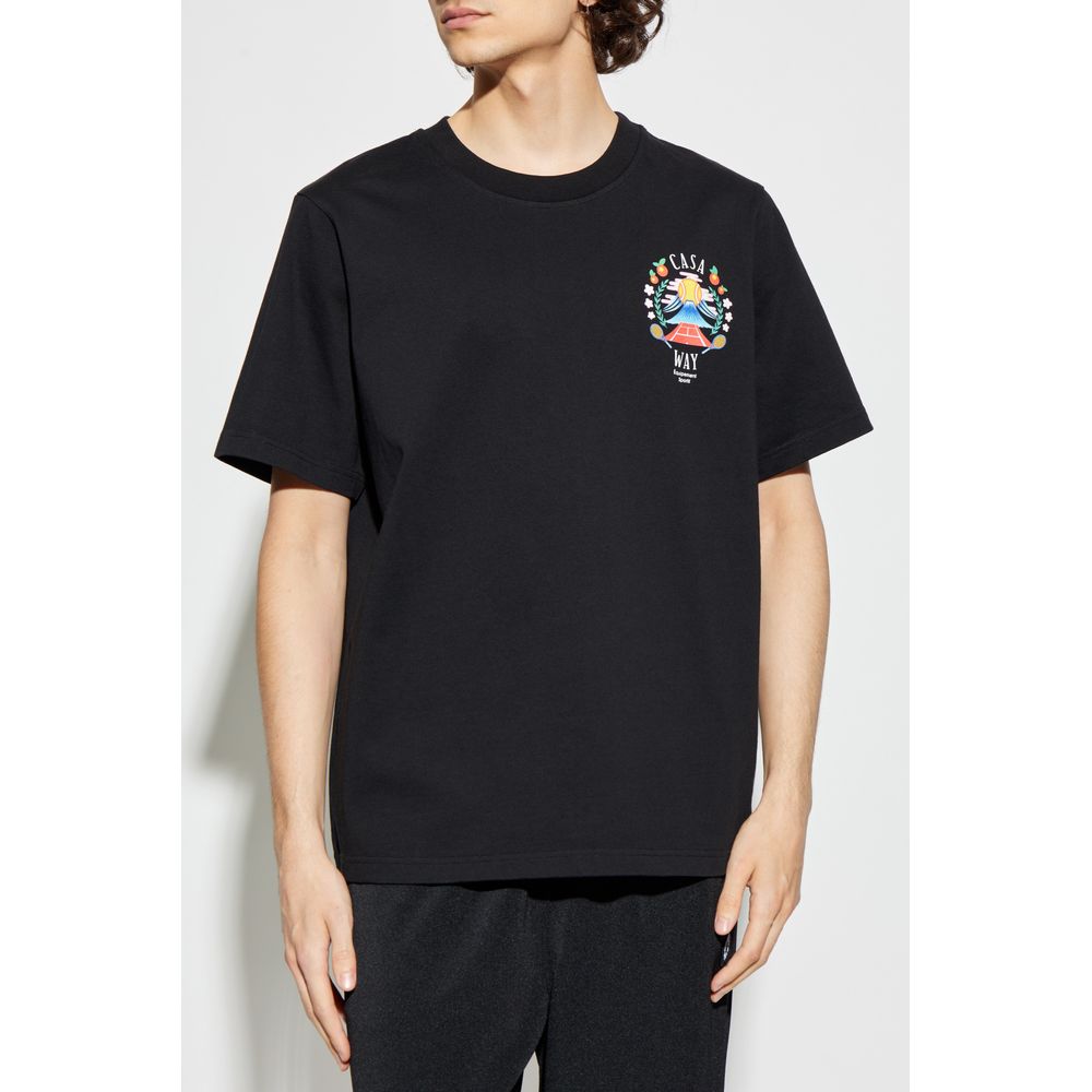 Casablanca Black Cotton T-Shirt