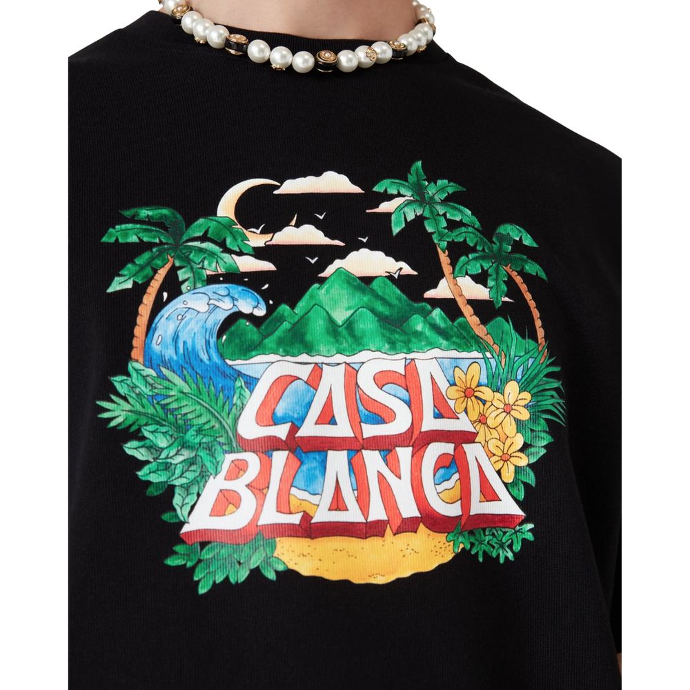 Casablanca Black Cotton T-Shirt
