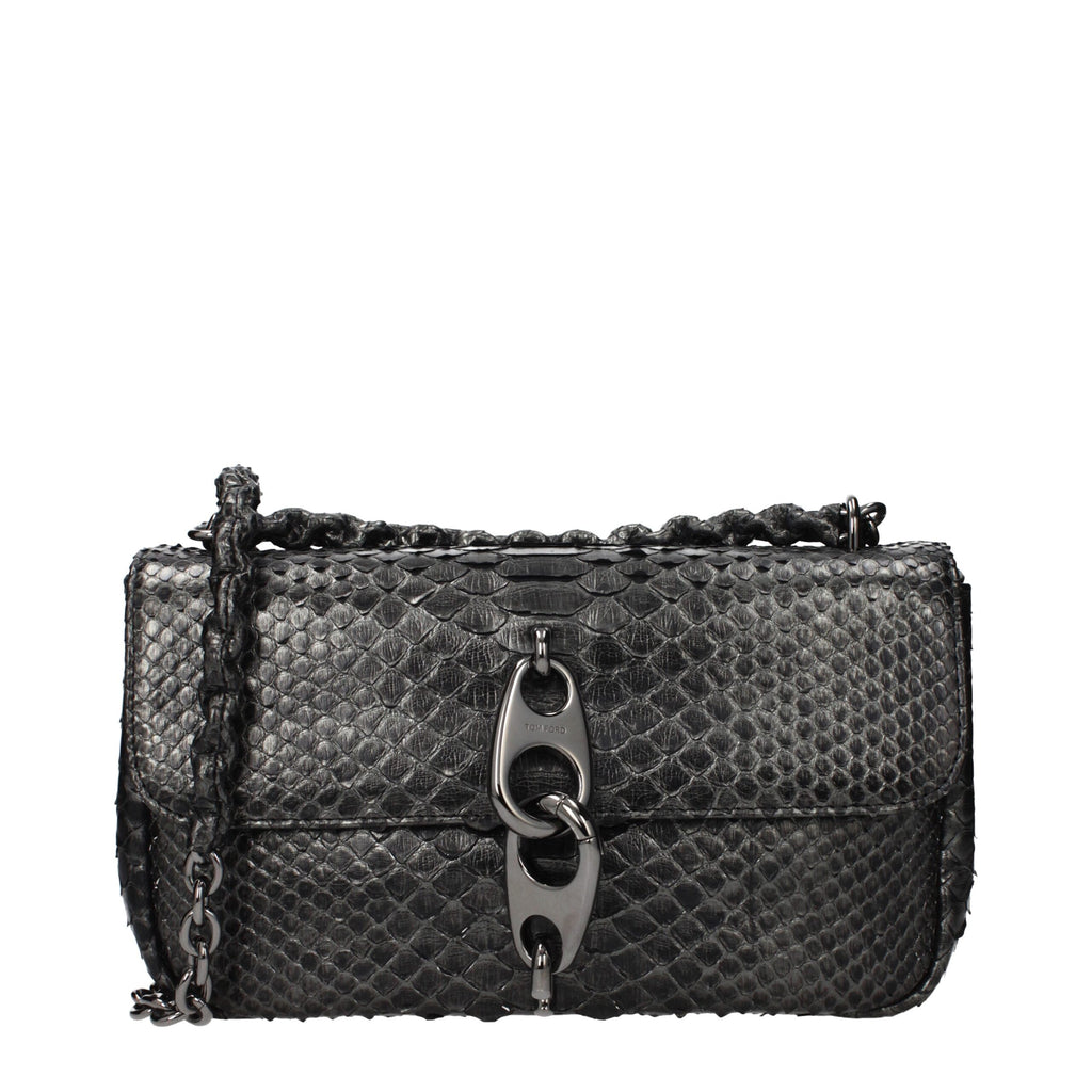 Tom Ford Gray Skin Shoulder Bag